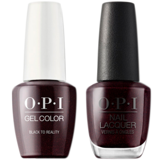 OPI GelColor And Nail Lacquer, Nutcracker Collection, K12, Black To Reality, 0.5oz